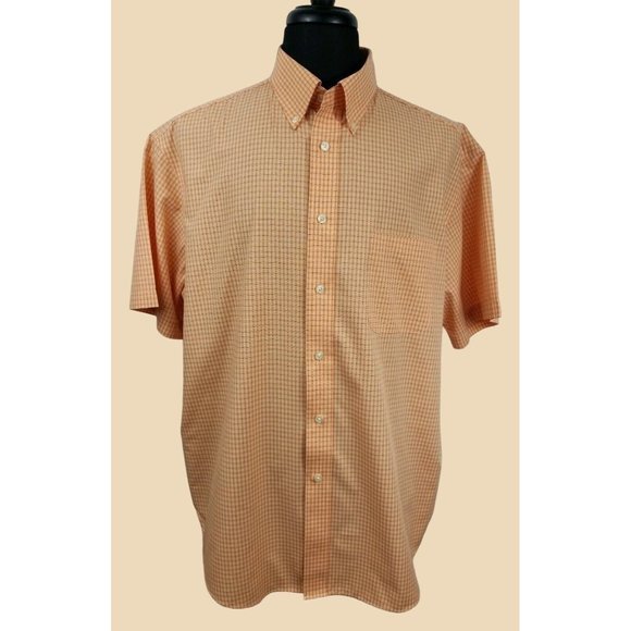 Roundtree & Yorke Other - Roundtree Yorke Mens XL Burnt Orange Short Sleeve Business Casual Dress Shirt